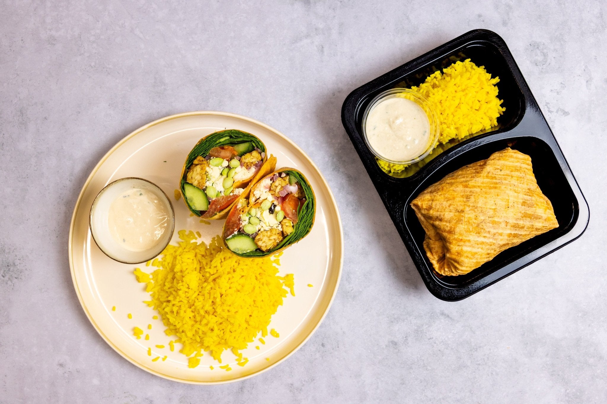 Falafel wrap met kip en rijst - Tessa's