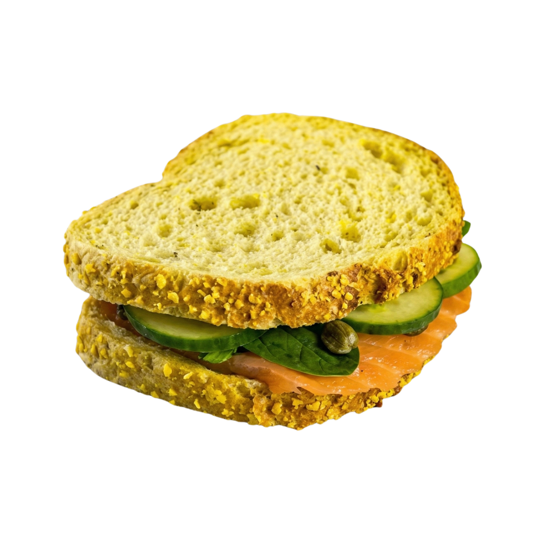 Sandwich met zalm en citroen mayonaise