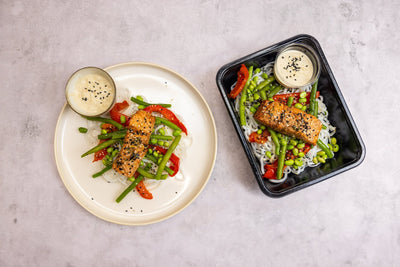 Thaise zalm met rijstnoodles