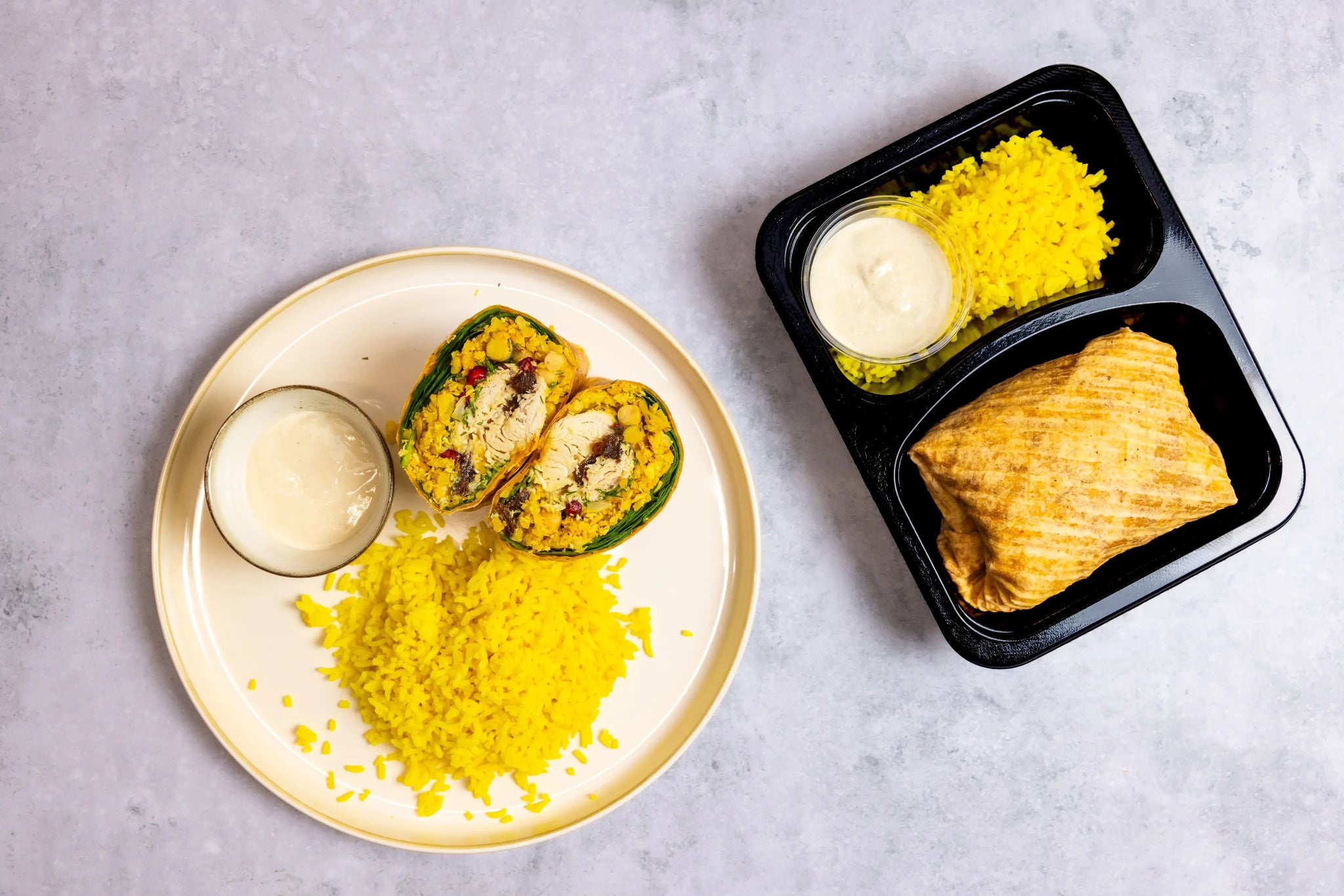Vegetarische Marokkaanse wrap met tofu en rijst - Tessa's
