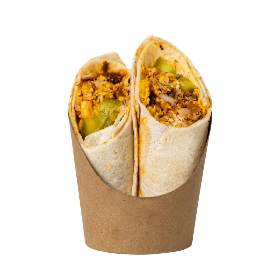 Wrap met cajun kip en jalapeños