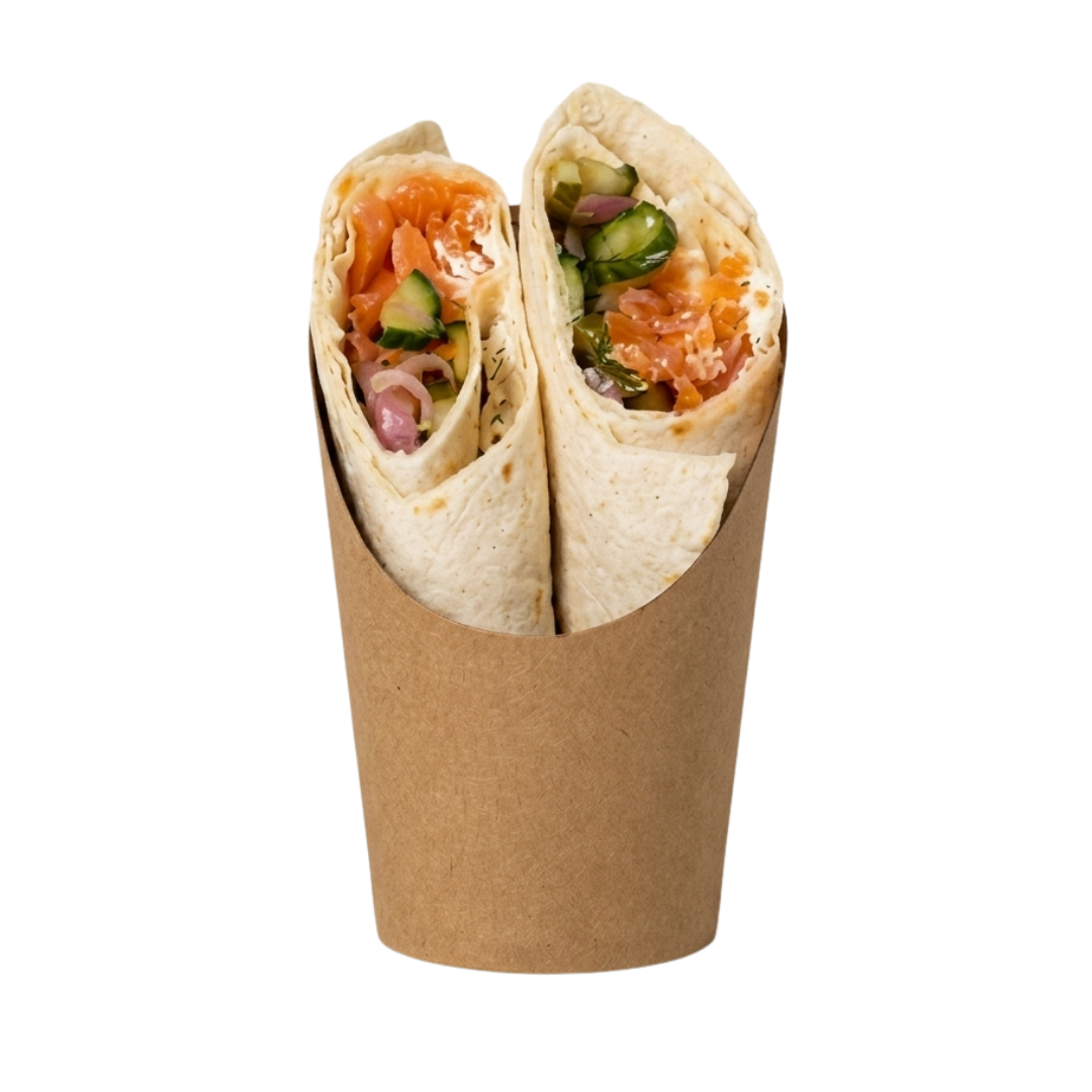 Wrap met gerookte zalm en cream cheese
