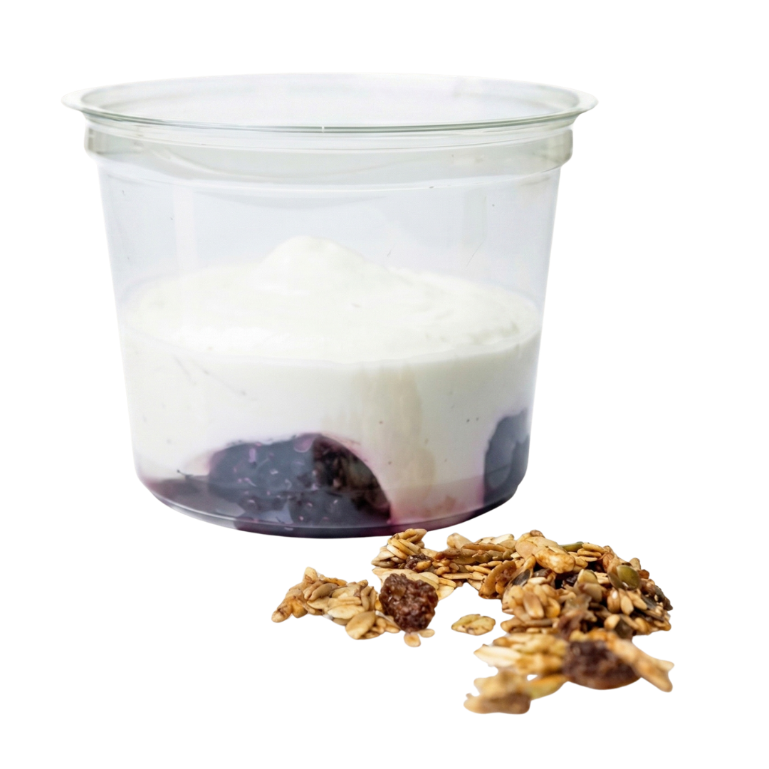 Griekse yoghurt met bramen en granola