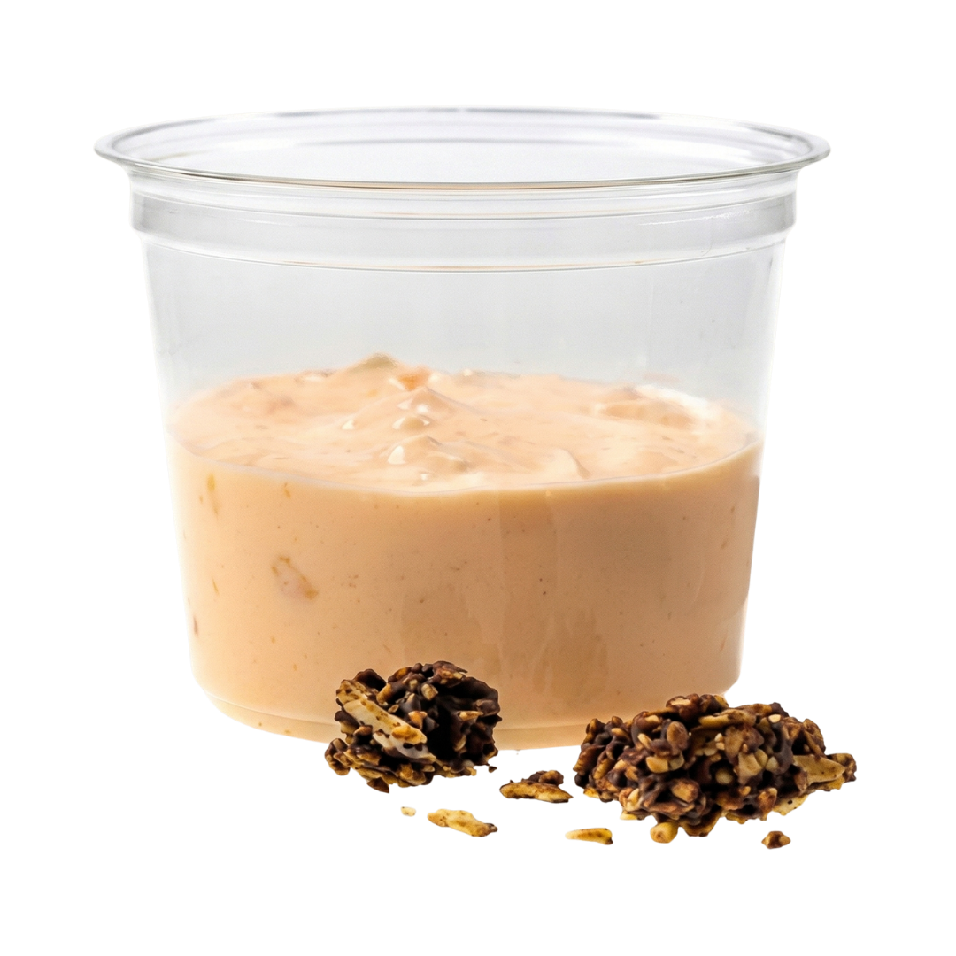 Perzik kwark met choco granola